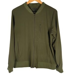 Banana Republic Womens Large Jacket Olive Green‎ Full Zip Neutral Fall Bomber